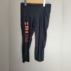 Under Armour Women Black Compression Run  Leggings, Size Medium (26)